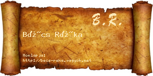 Bécs Réka névjegykártya